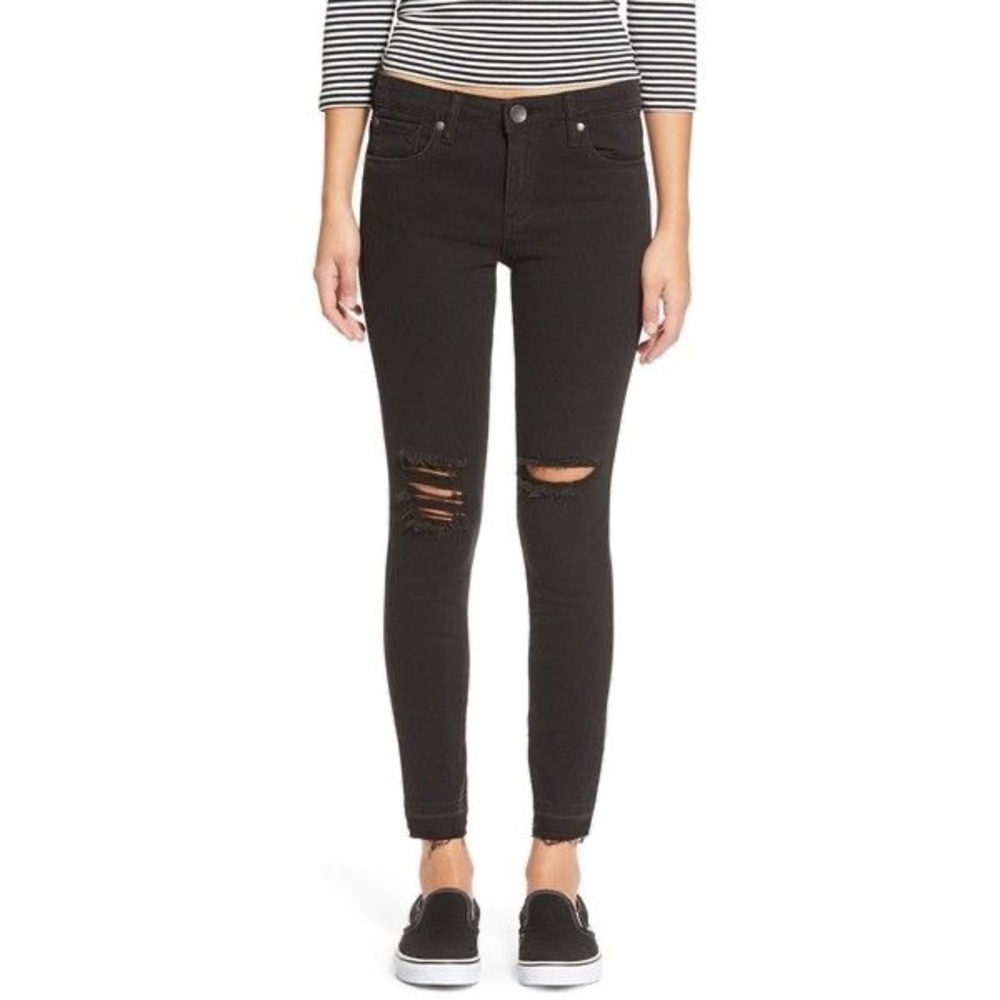 STS Blue Jeans - Black distressed Skinny Jeans